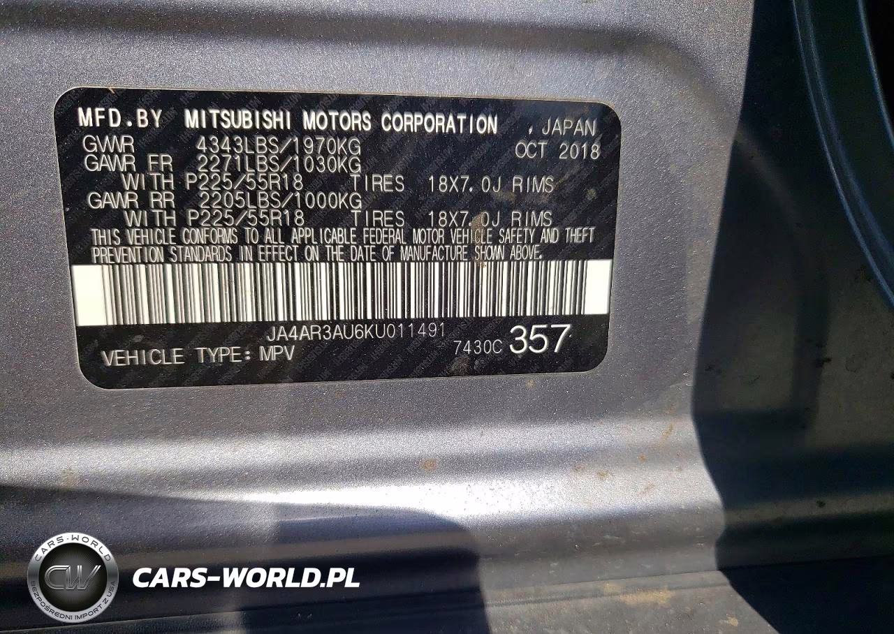 2019 Mitsubishi Outlander Sport Es VIN:JA4AR3AU6KU011491 - 12