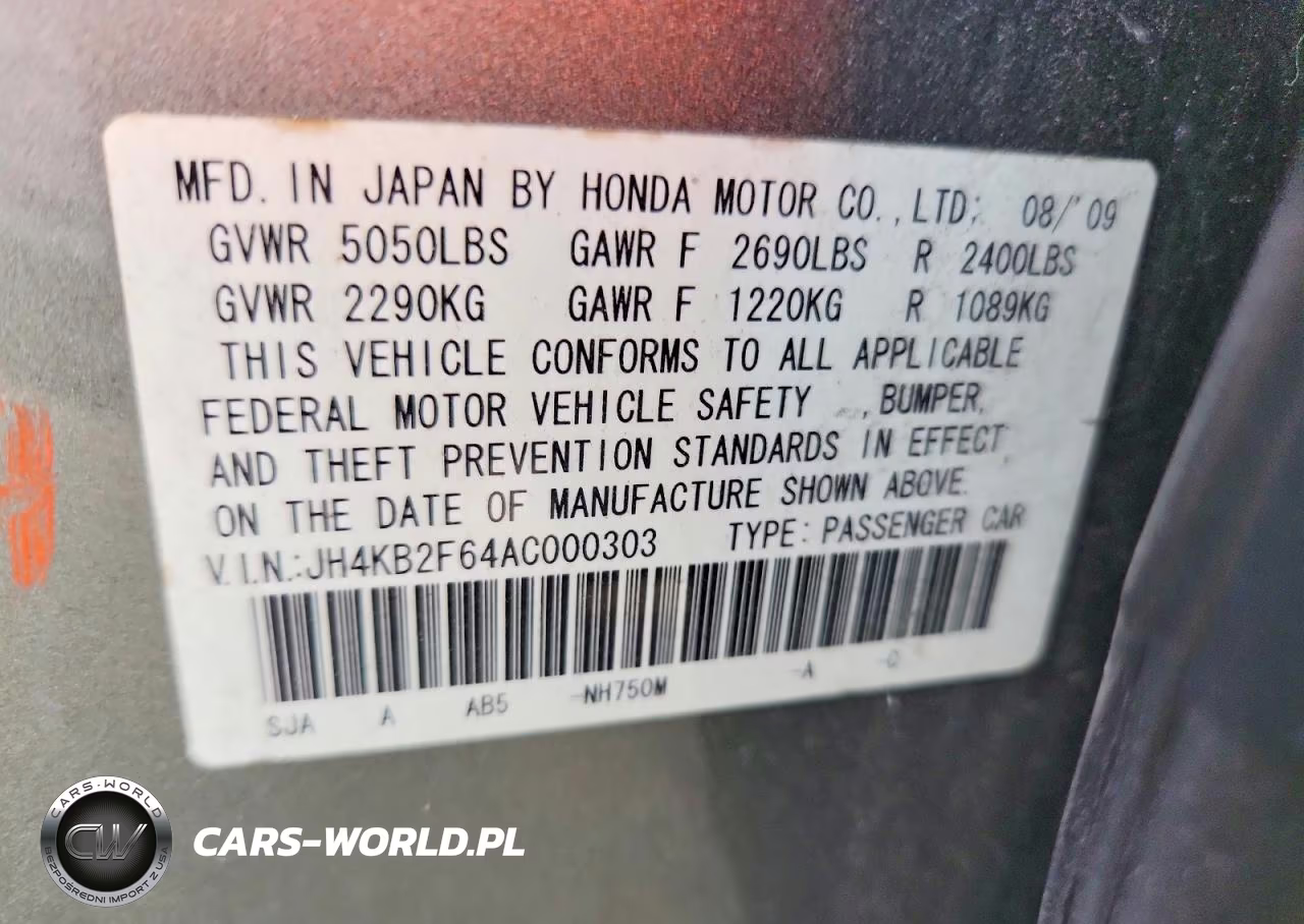 2010 Acura Rl VIN:JH4KB2F64AC000303 - 12
