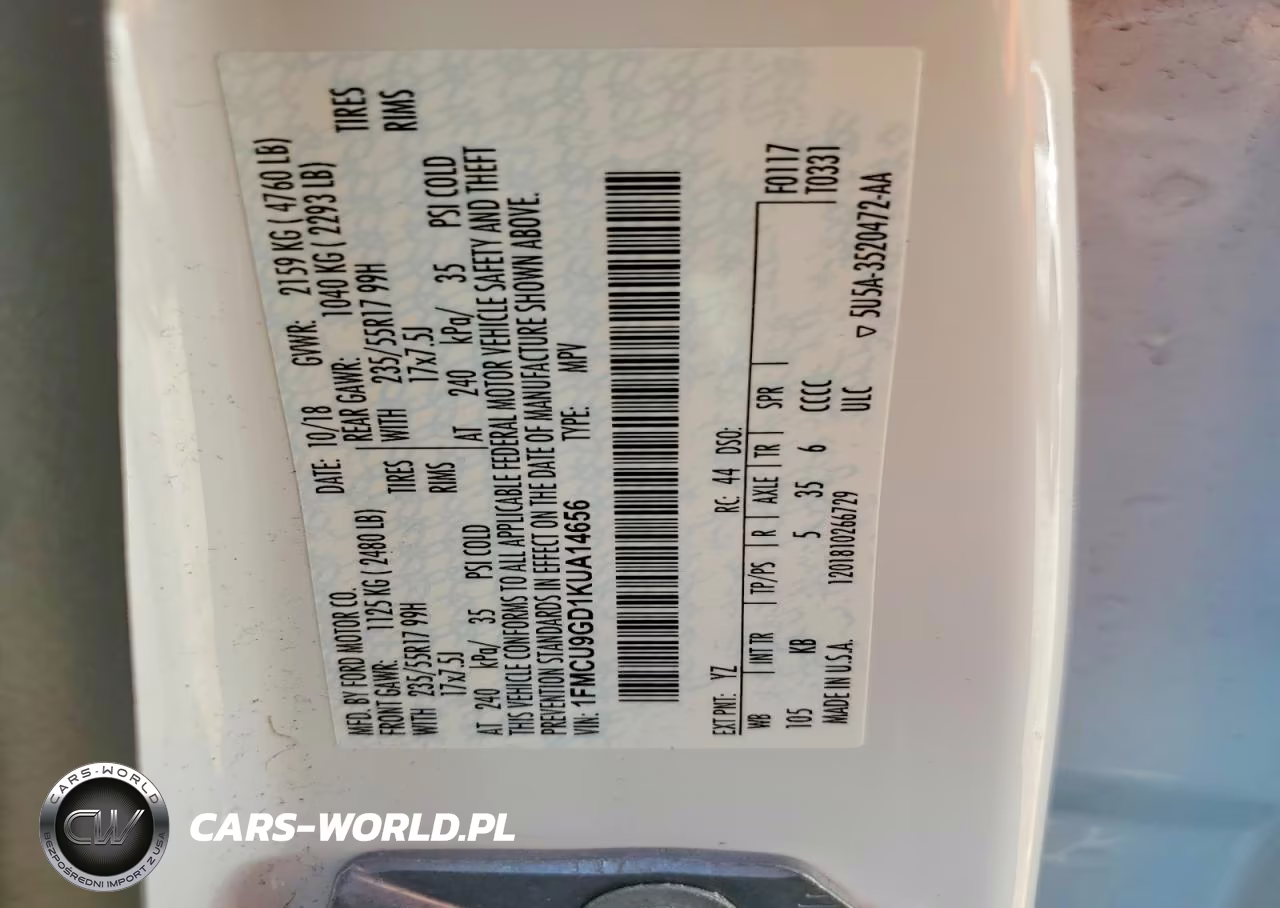 2019 Ford Escape Se VIN:1FMCU9GD1KUA14656 - 13