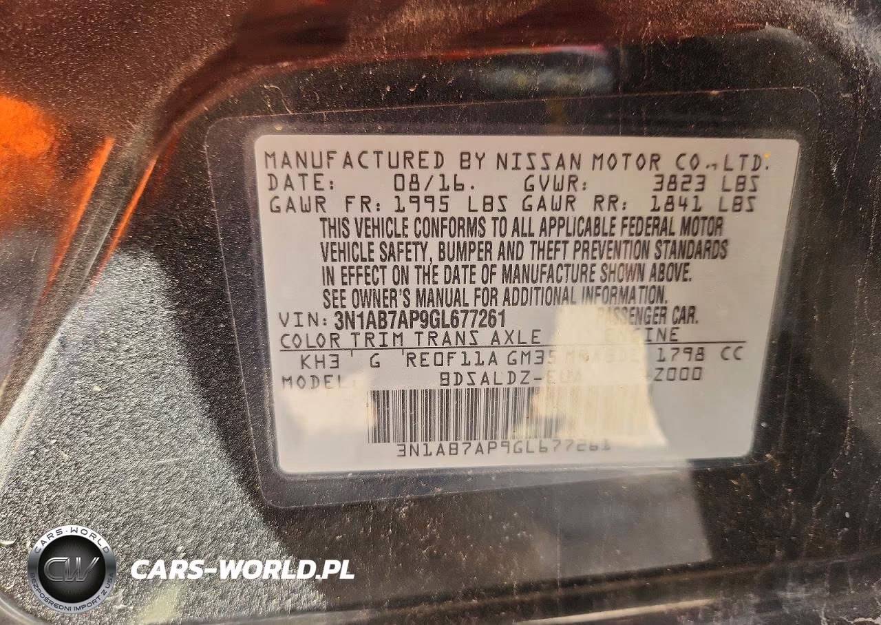 2016 Nissan Sentra Sv VIN:3N1AB7AP9GL677261 - 12