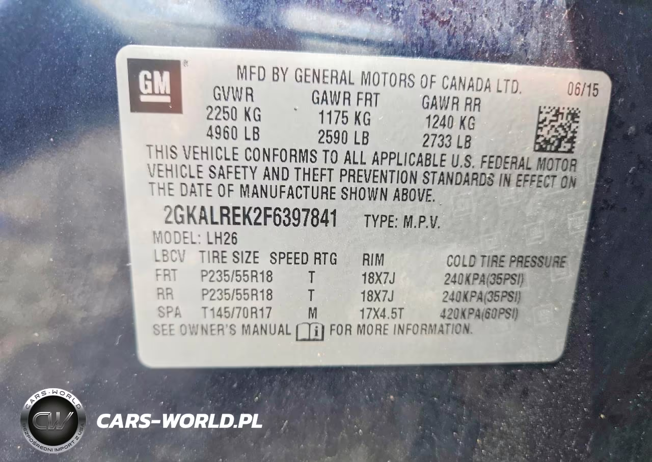 2015 GMC Terrain Sle VIN:2GKALREK2F6397841 - 13