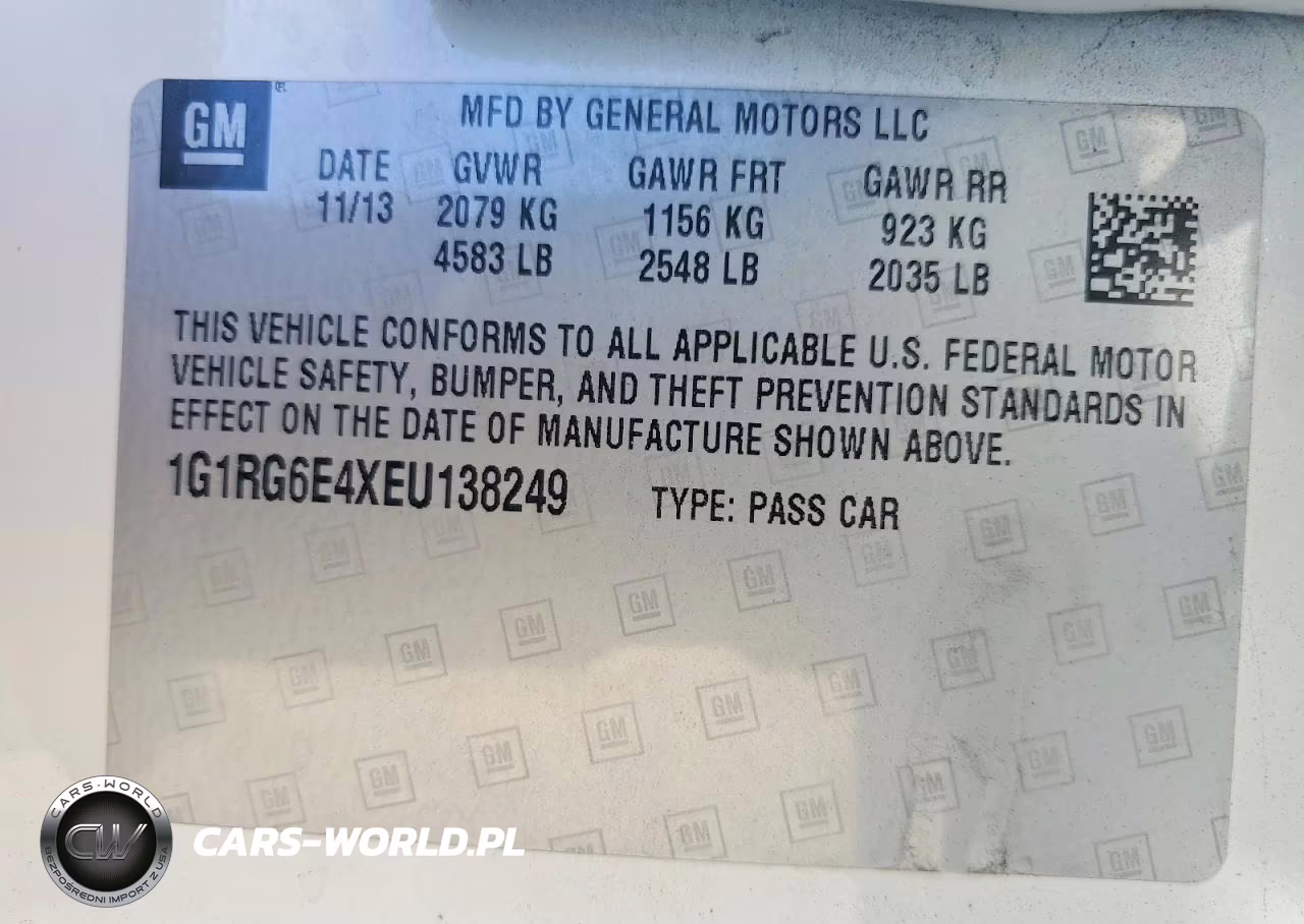 2014 Chevrolet Volt VIN:1G1RG6E4XEU138249 - 12