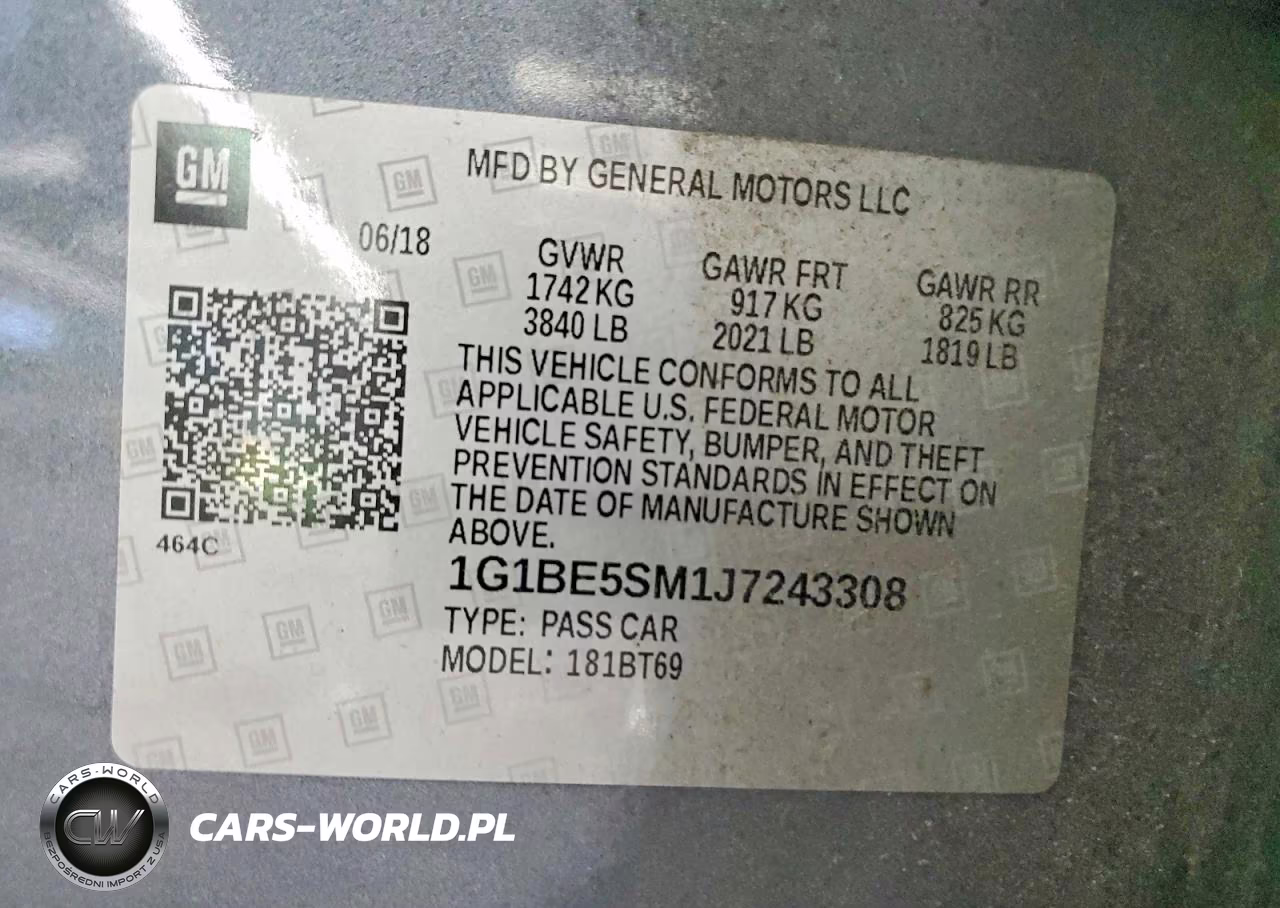 2018 Chevrolet Cruze Lt VIN:1G1BE5SM1J7243308 - 12