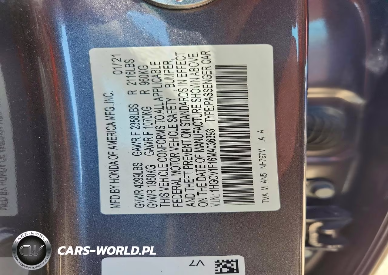 2021 Honda Accord Lx VIN:1HGCV1F16MA036393 - 12