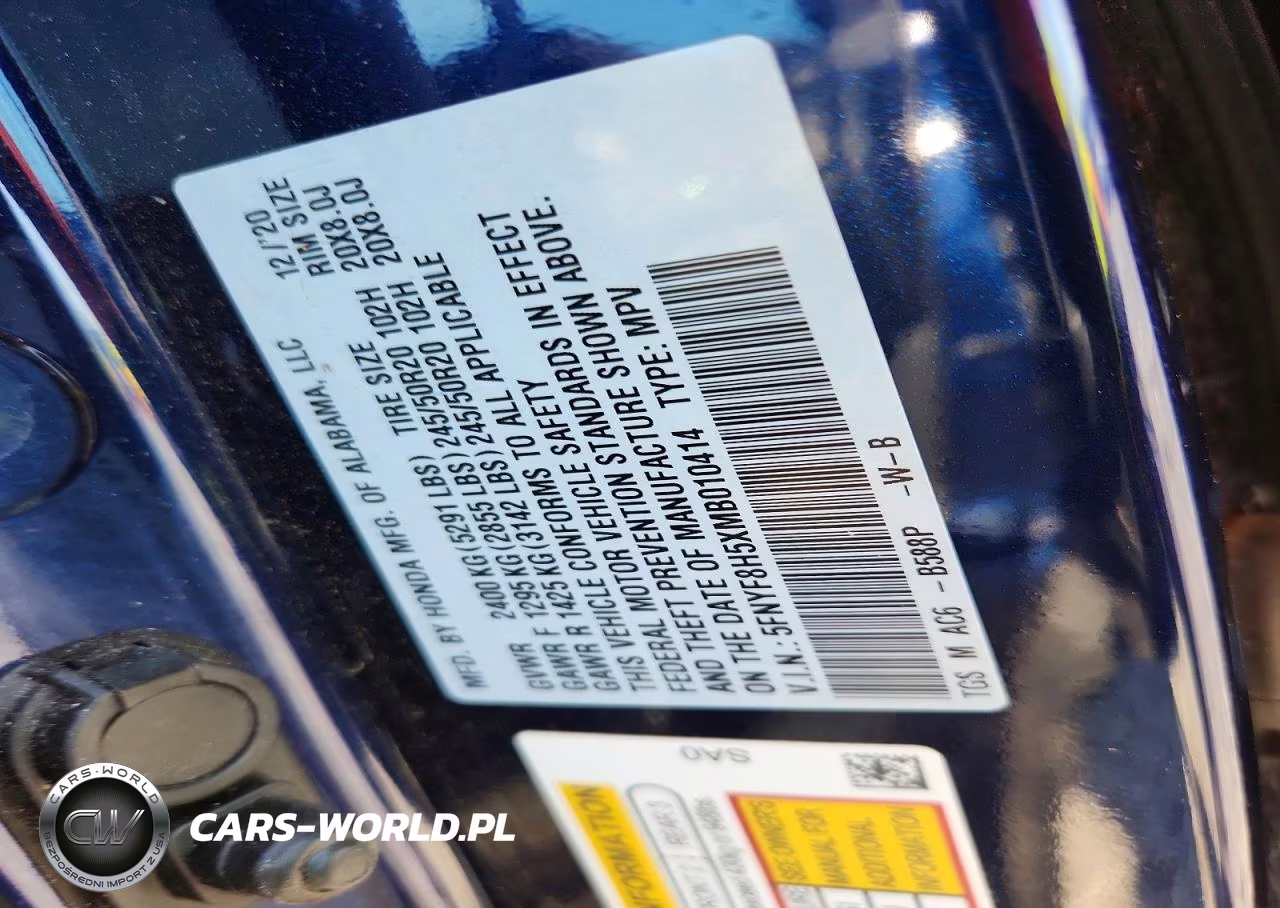 2021 Honda Passport Exl VIN:5FNYF8H5XMB010414 - 13