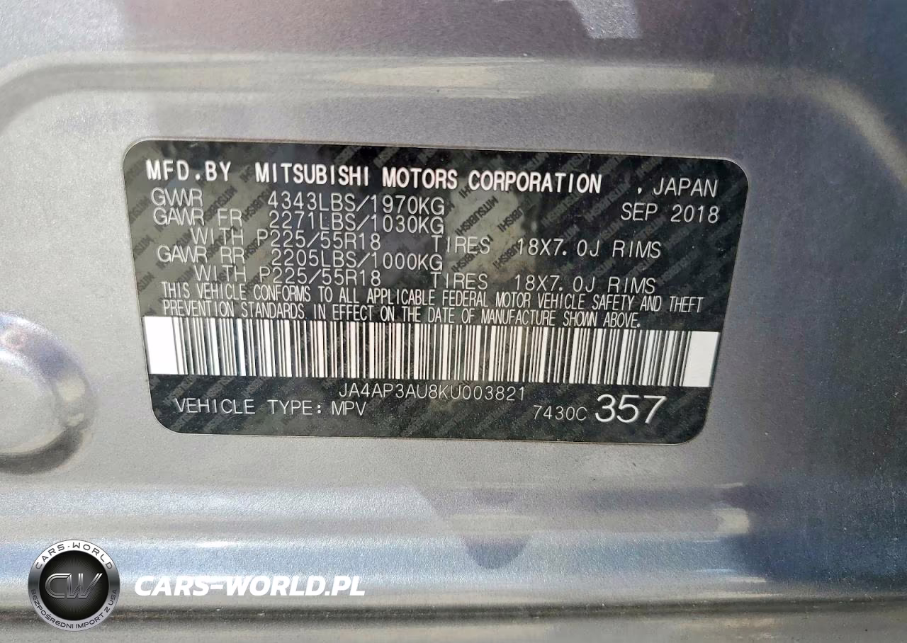2019 Mitsubishi Outlander Sport Es-Le-Sp VIN:JA4AP3AU8KU003821 - 13