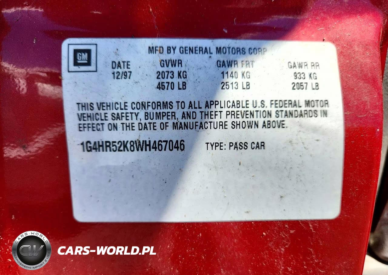 1998 Buick Lesabre Limited VIN:1G4HR52K8WH467046 - 12