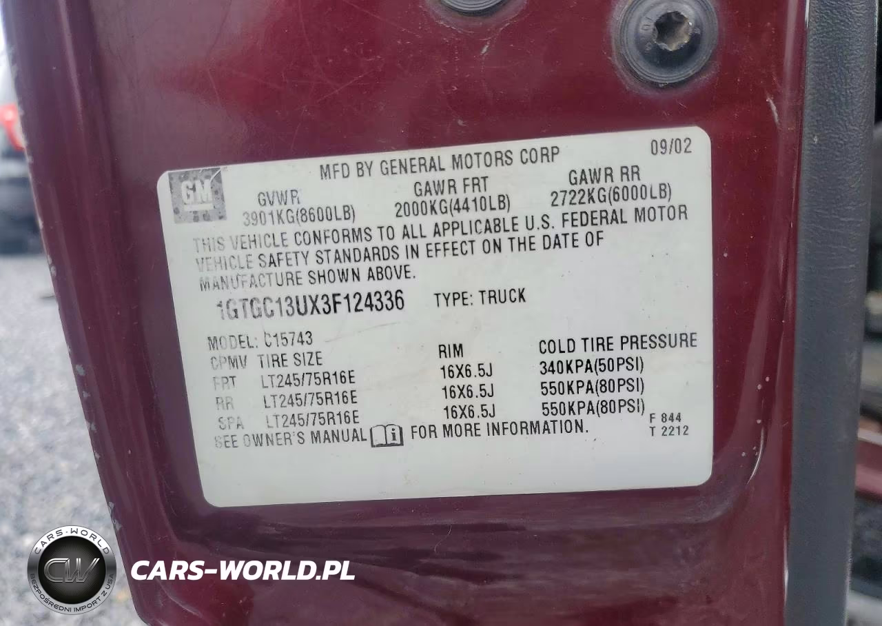 2003 GMC Sierra C1500 Heavy Duty VIN:1GTGC13UX3F124336 - 12