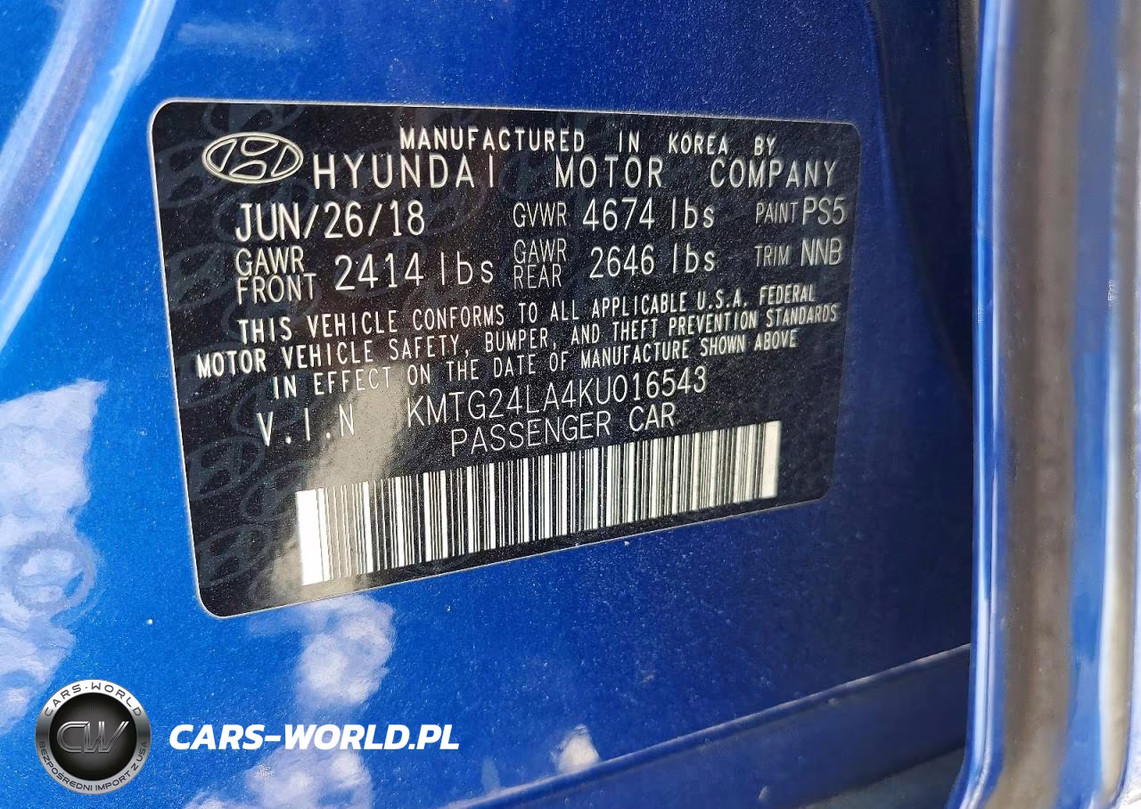 2019 Genesis G70 Sport VIN:KMTG24LA4KU016543 - 12
