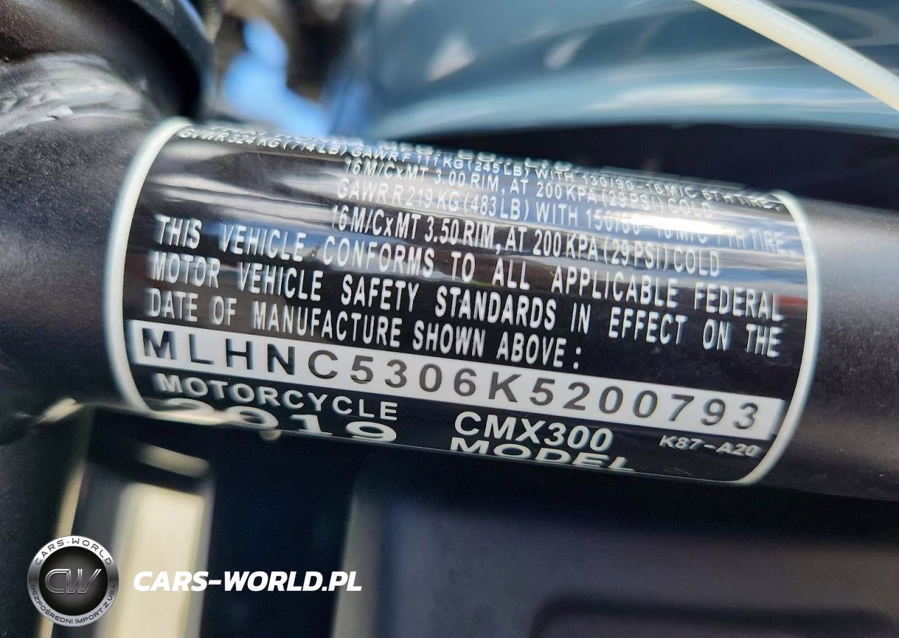 2019 Honda Cmx300 VIN:MLHNC5306K5200793 - 9