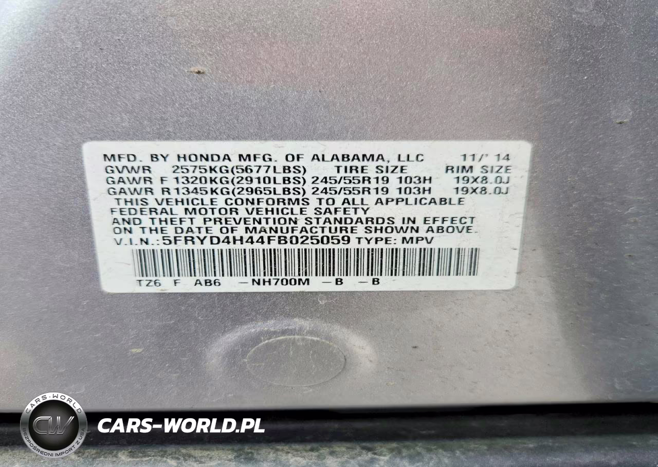 2015 Acura Mdx Technology VIN:5FRYD4H44FB025059 - 14