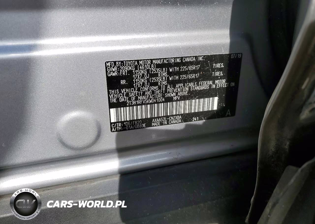 2019 Toyota Rav4 Le VIN:2T3H1RFV5KW041004 - 14