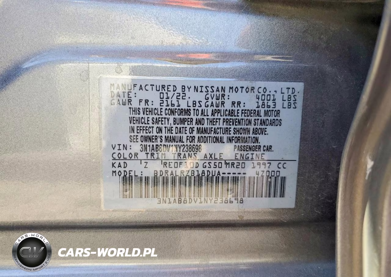 2022 Nissan Sentra Sr VIN:3N1AB8DV1NY238698 - 13