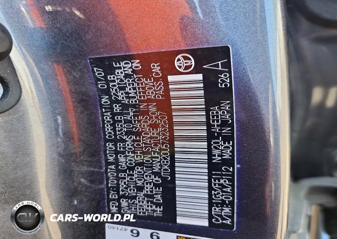 2007 Toyota Prius Touring VIN:JTDKB20U573232507 - 13