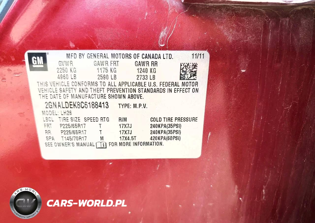 2012 Chevrolet Equinox Lt VIN:2GNALDEK8C6188413 - 13