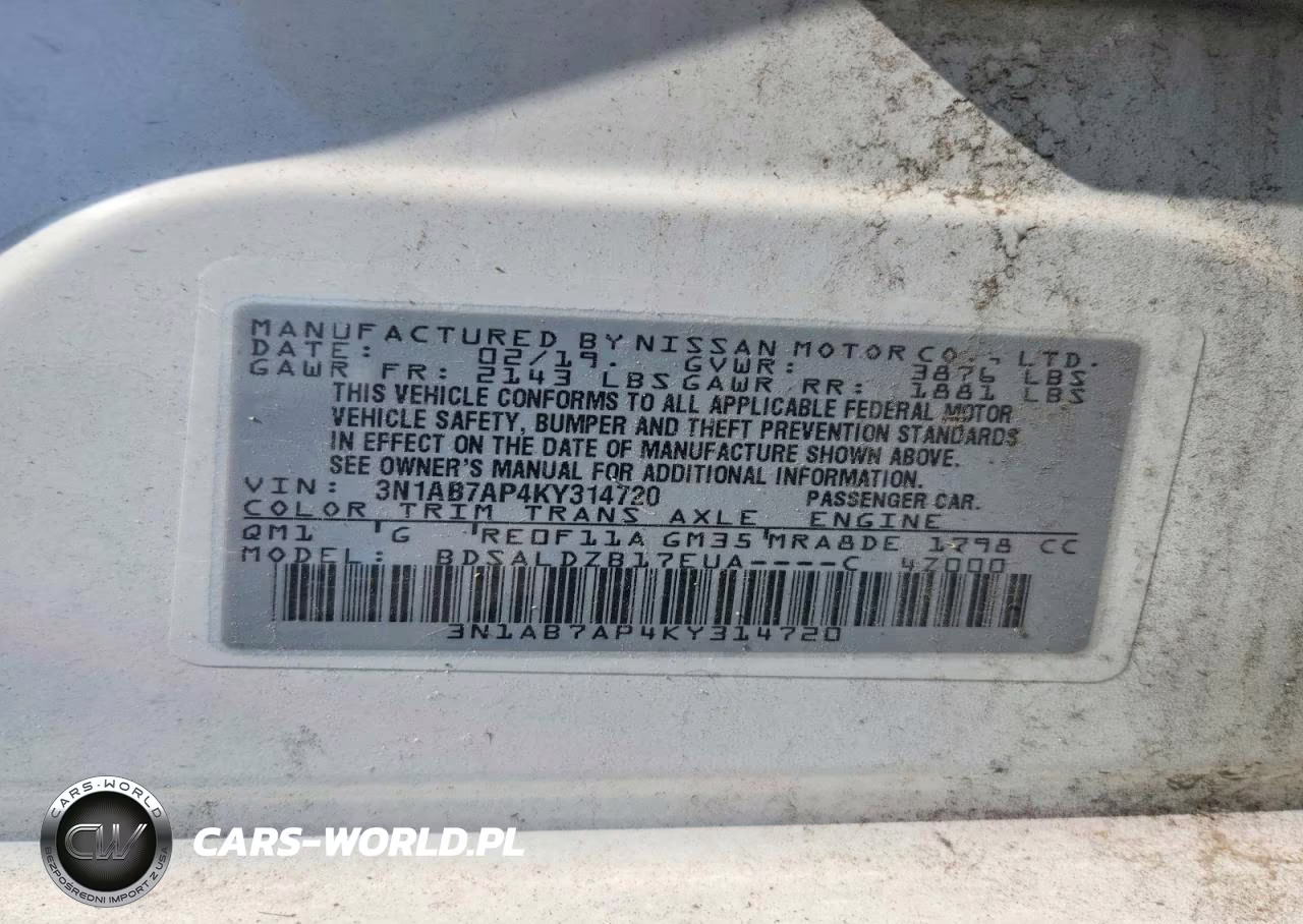 2019 Nissan Sentra Sv VIN:3N1AB7AP4KY314720 - 12