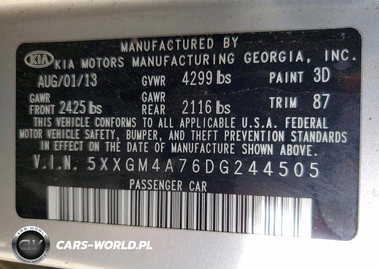 2013 Kia Optima Lx VIN:5XXGM4A76DG244505 - 12