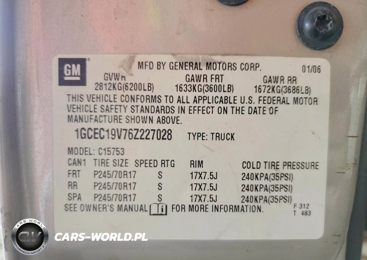 2006 Chevrolet Silverado C1500 VIN:1GCEC19V76Z227028 - 12