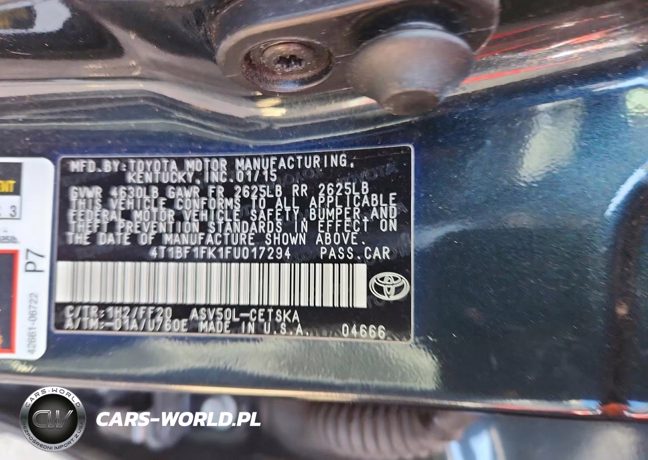 2015 Toyota Camry Se VIN:4T1BF1FK1FU017294 - 12