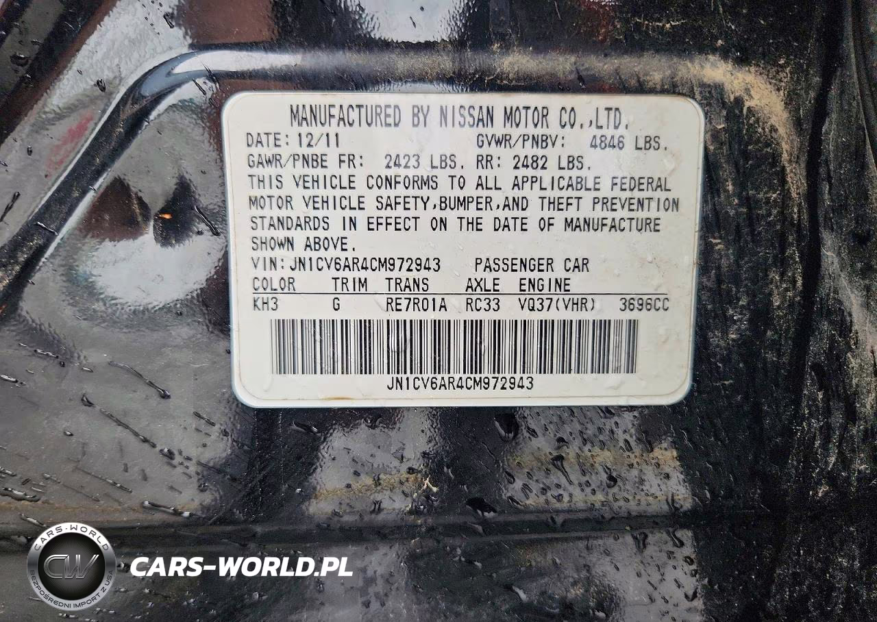 2012 Infiniti G37 VIN:JN1CV6AR4CM972943 - 12