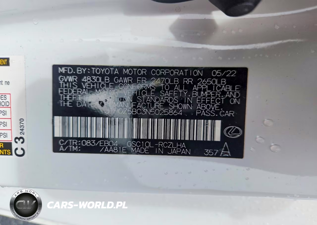2022 Lexus Rc 350 F Sport VIN:JTHGZ5BC3N5025864 - 12