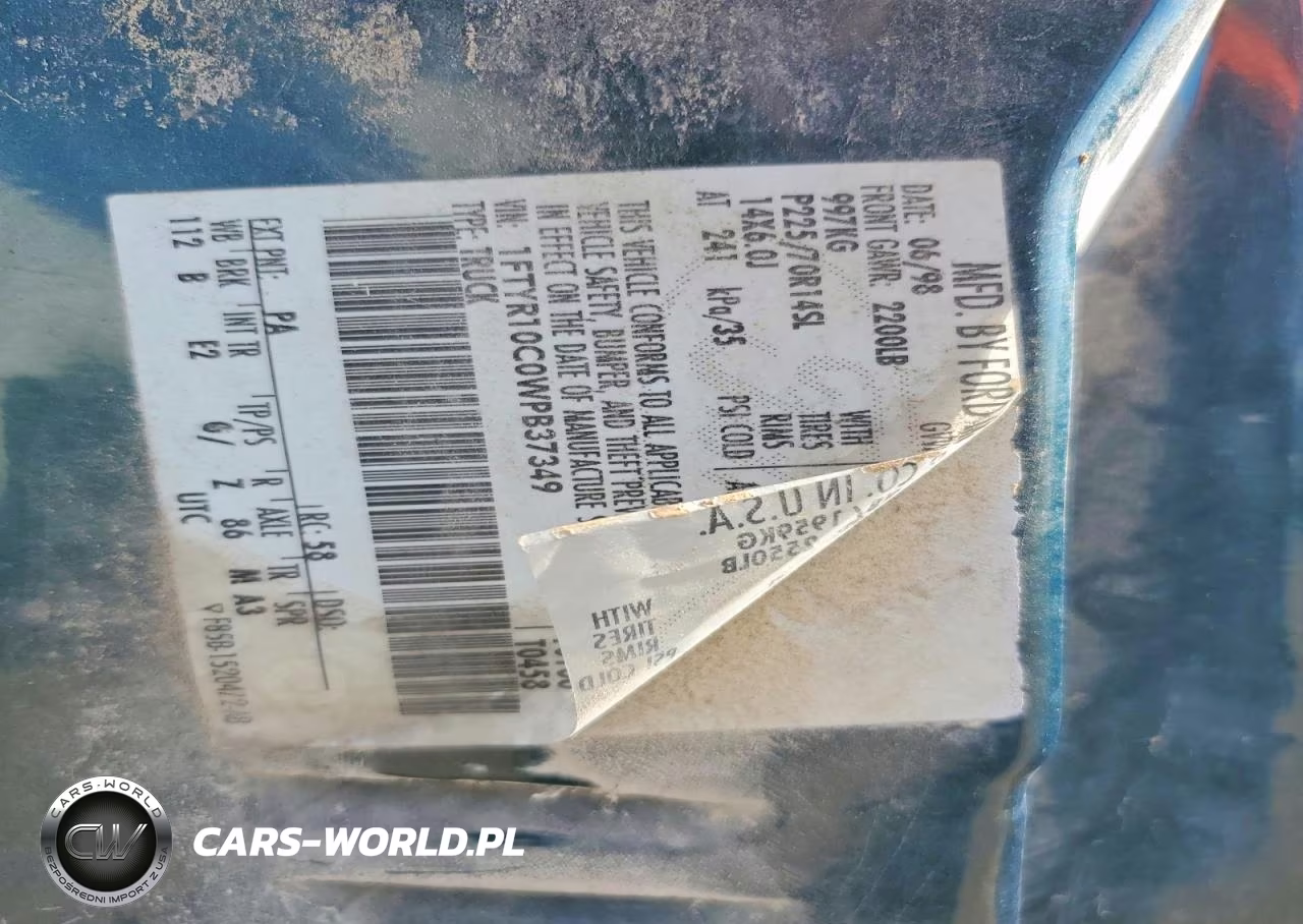 1998 Ford Ranger VIN:1FTYR10C0WPB37349 - 12