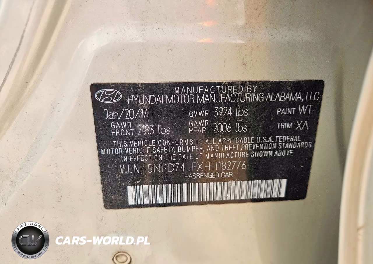 2017 Hyundai Elantra Se VIN:5NPD74LFXHH182776 - 12