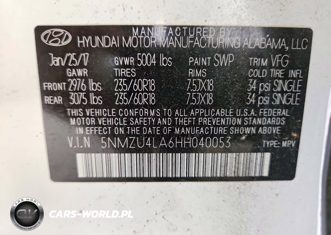 2017 Hyundai Santa Fe Sport 2.0T VIN:5NMZU4LA6HH040053 - 13