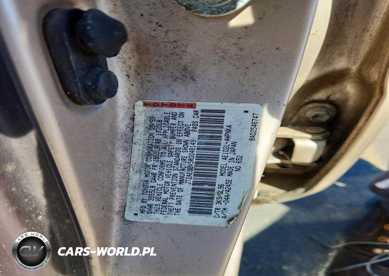 1994 Toyota Corolla Dx VIN:JT2AE09V5R0048149 - 12