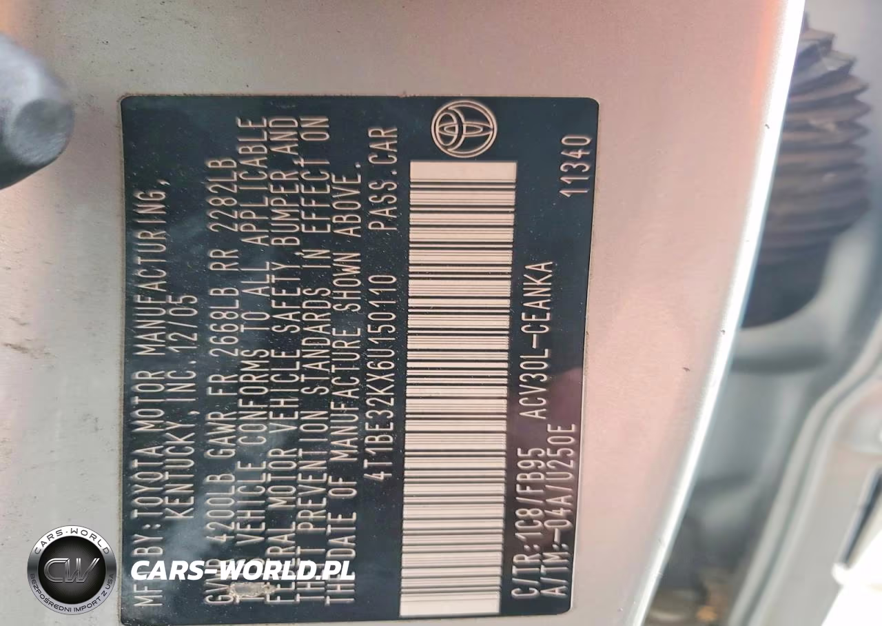 2006 Toyota Camry Le VIN:4T1BE32KX6U150110 - 12