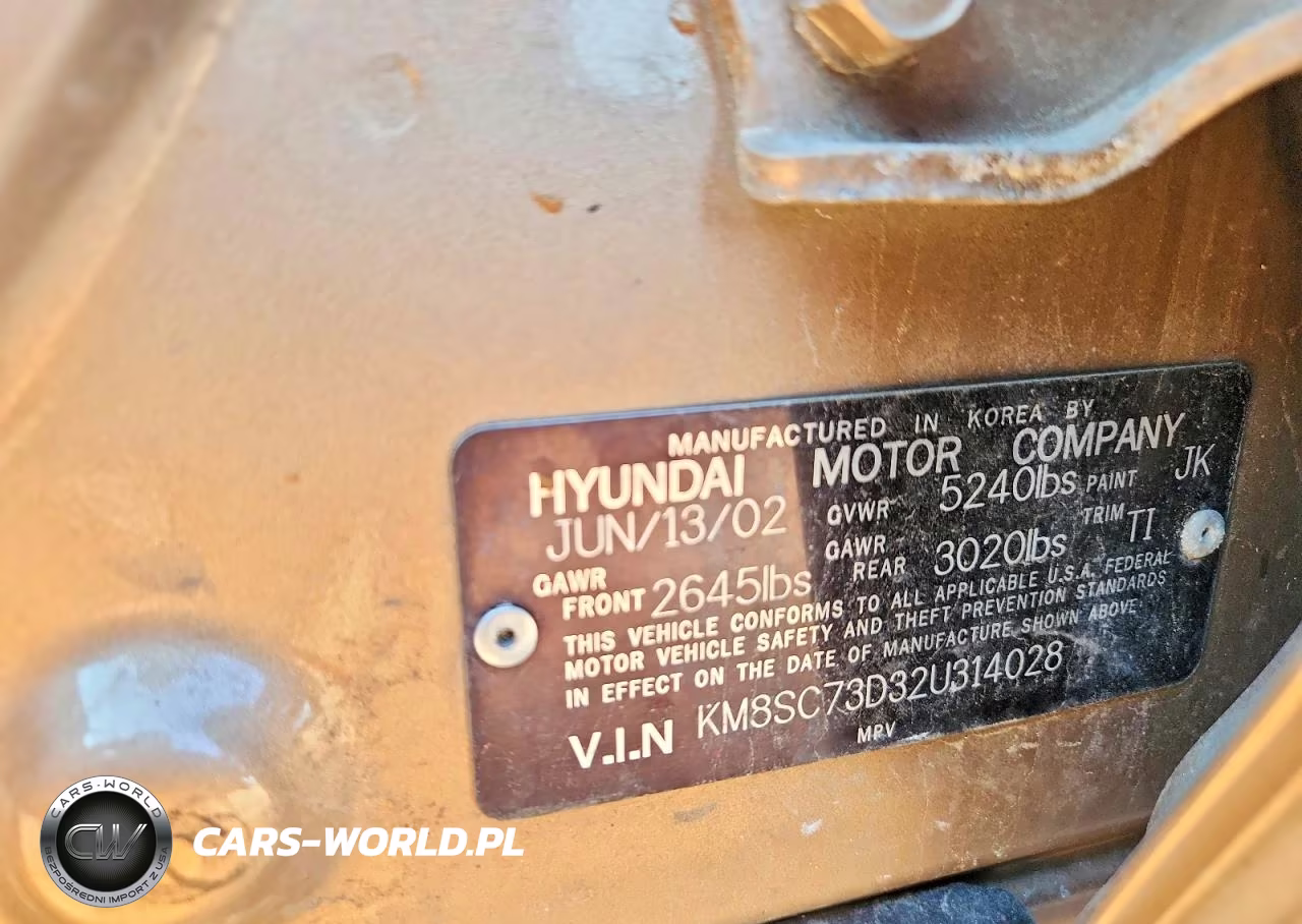 2002 Hyundai Santa Fe Gls VIN:KM8SC73D32U314028 - 13