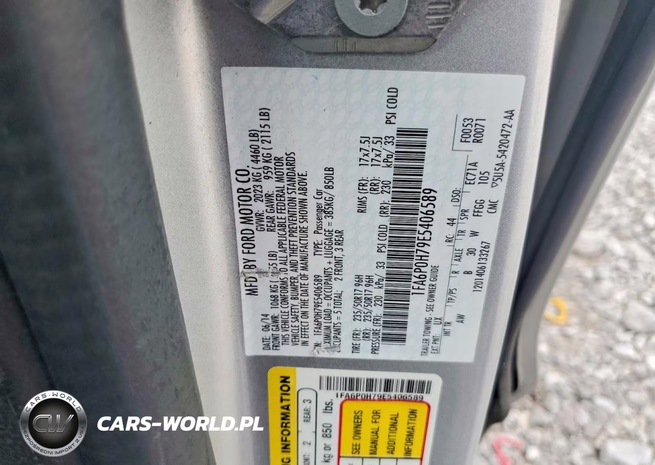 2014 Ford Fusion Se VIN:1FA6P0H79E5406589 - 12
