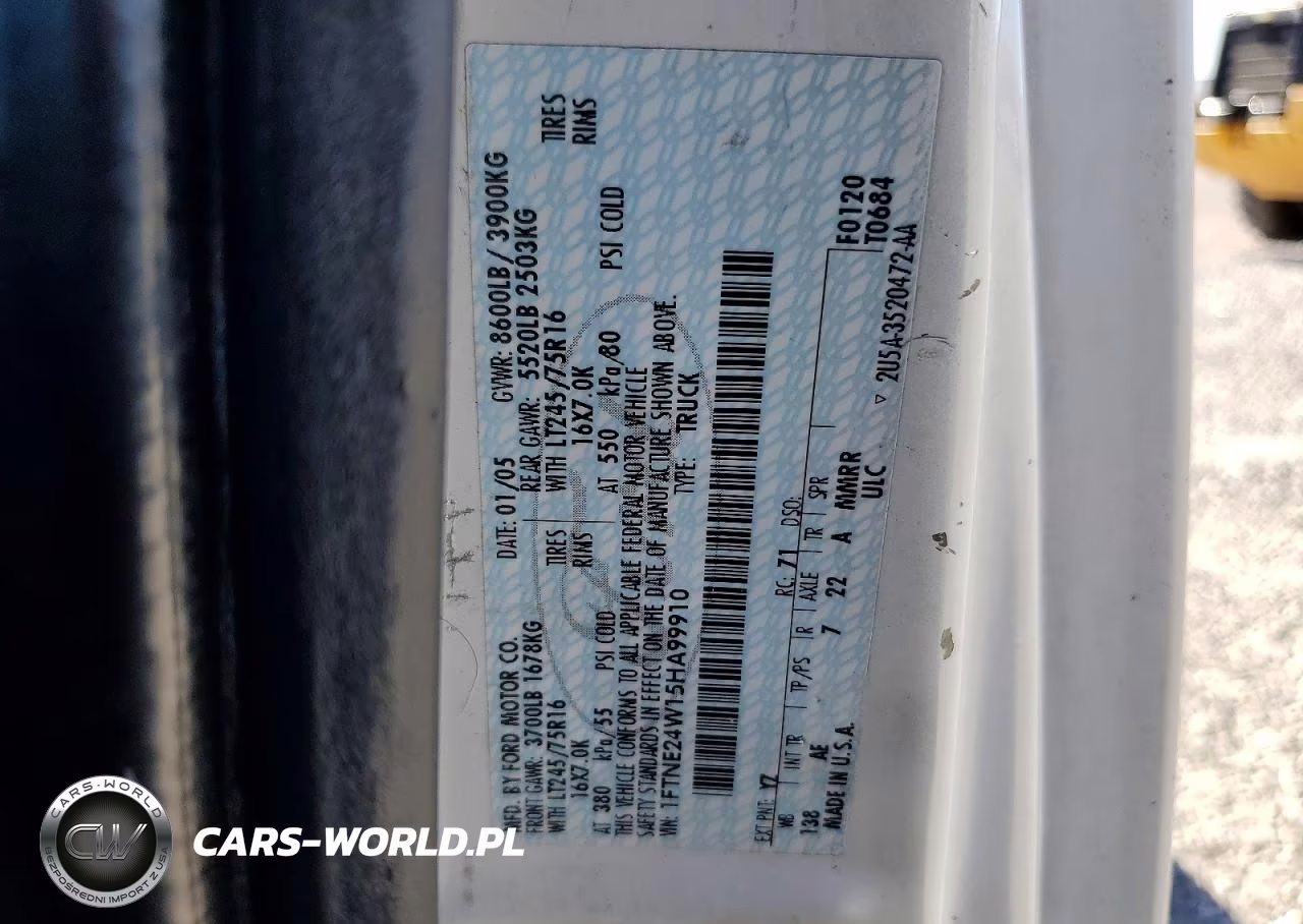 2005 Ford Econoline E250 Van VIN:1FTNE24W15HA99910 - 12