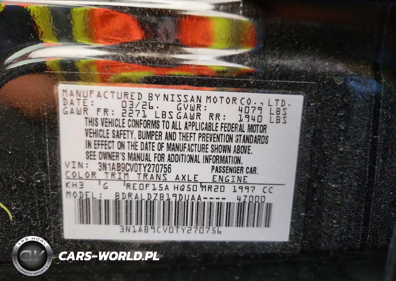 2026 Nissan Sentra Sv VIN:3N1AB9CV0TY270756 - 12