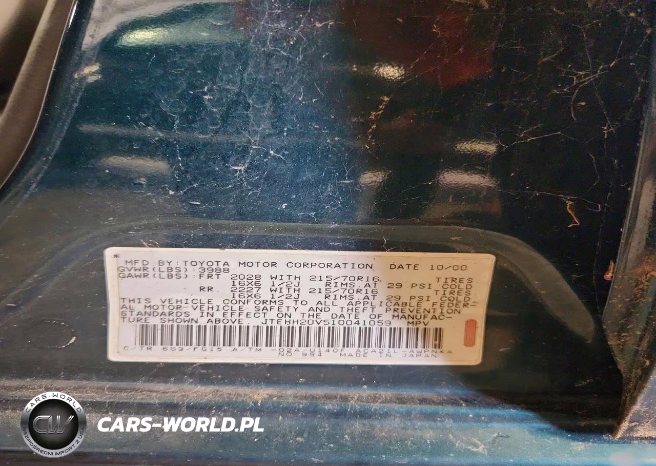 2001 Toyota Rav4 Base VIN:JTEHH20V510041059 - 13