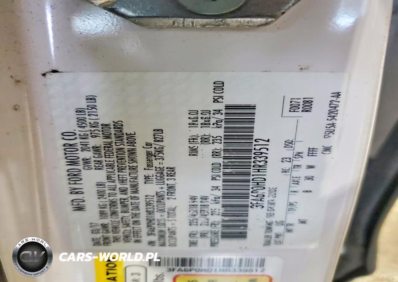 2017 Ford Fusion Se VIN:3FA6P0HD1HR339512 - 12