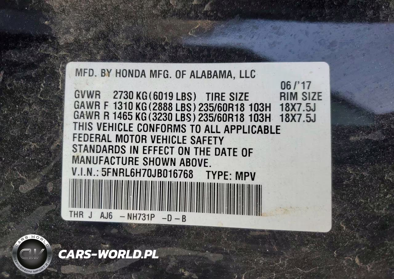 2018 Honda Odyssey Exl VIN:5FNRL6H70JB016768 - 14