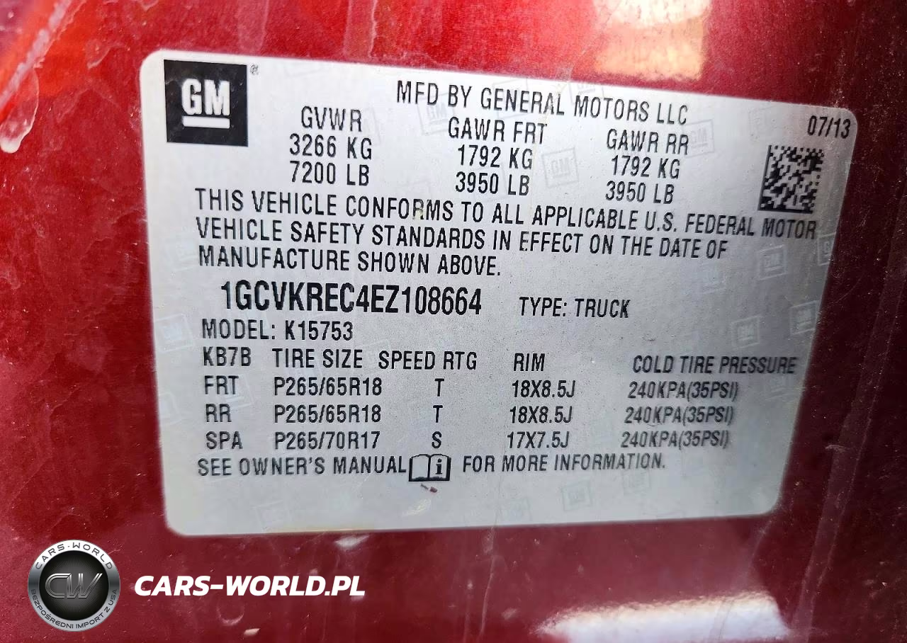 2014 Chevrolet Silverado K1500 Lt VIN:1GCVKREC4EZ108664 - 12