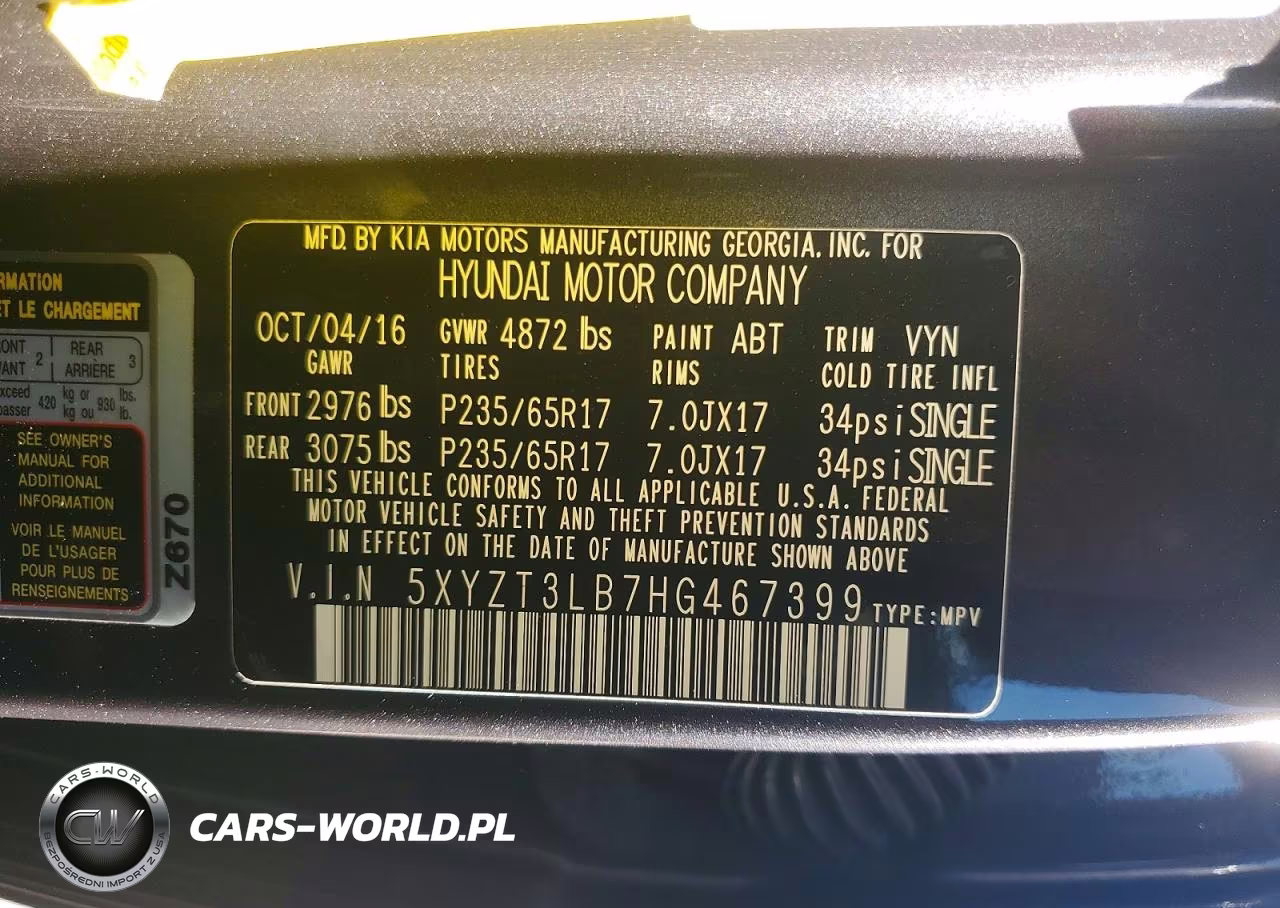 2017 Hyundai Santa Fe Sport 2.4L VIN:5XYZT3LB7HG467399 - 13