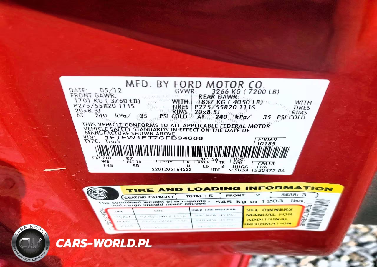 2012 Ford F150 Supercrew VIN:1FTFW1ET7CFB94688 - 14