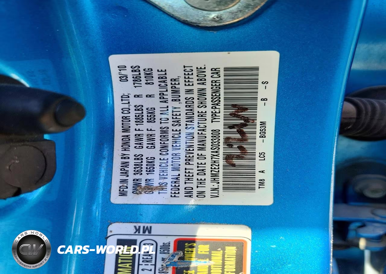 2010 Honda Insight Ex VIN:JHMZE2H7XAS033808 - 14