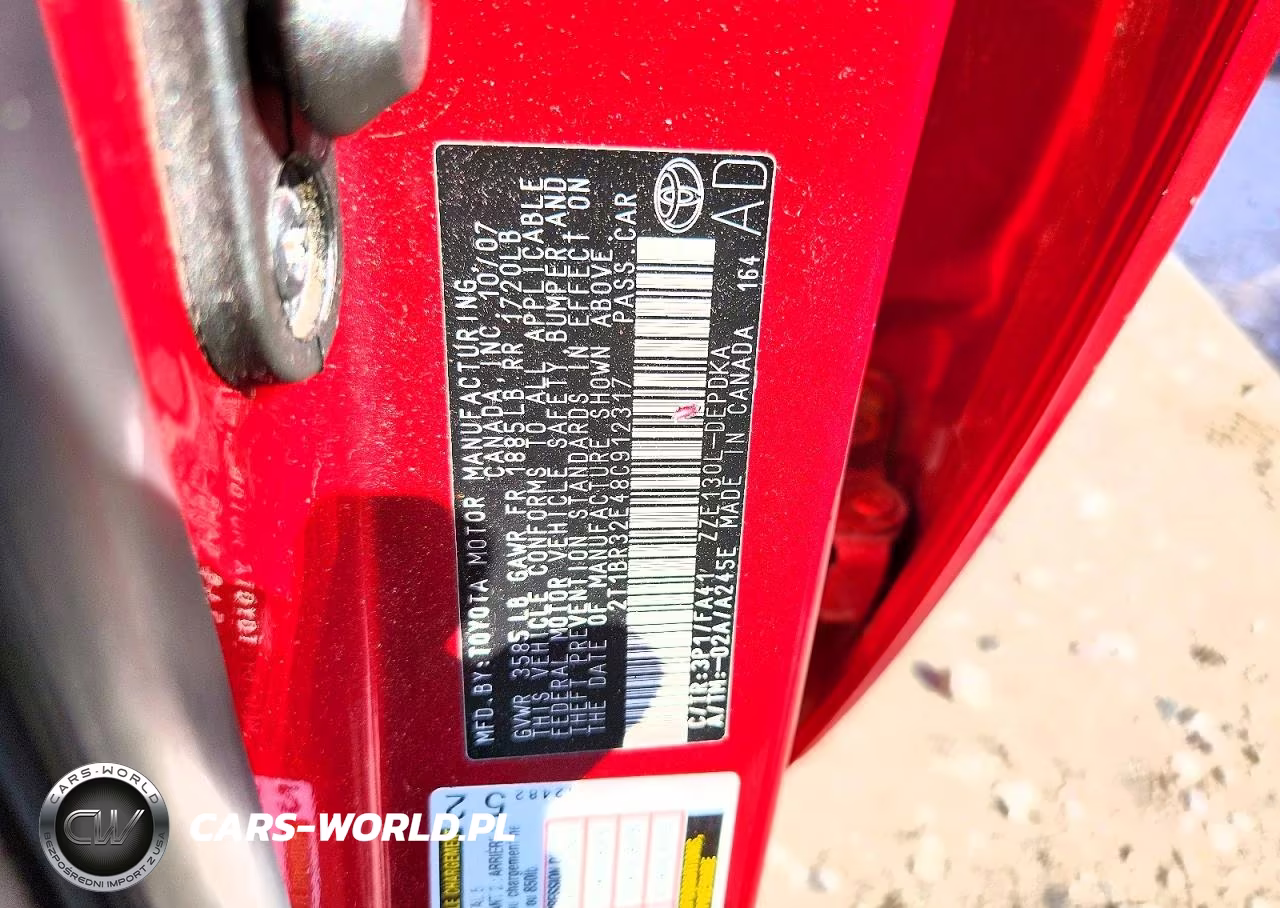 2008 Toyota Corolla Ce VIN:2T1BR32E48C912317 - 12