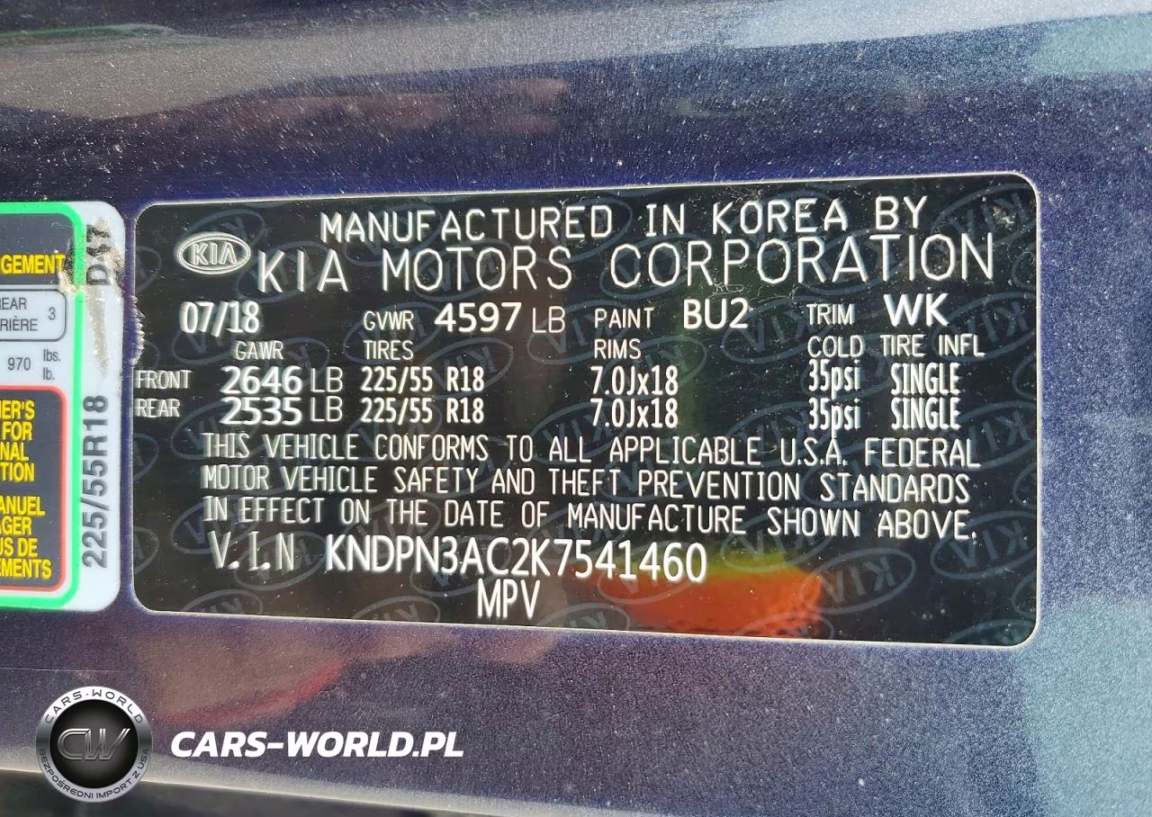 2019 Kia Sportage Ex VIN:KNDPN3AC2K7541460 - 13