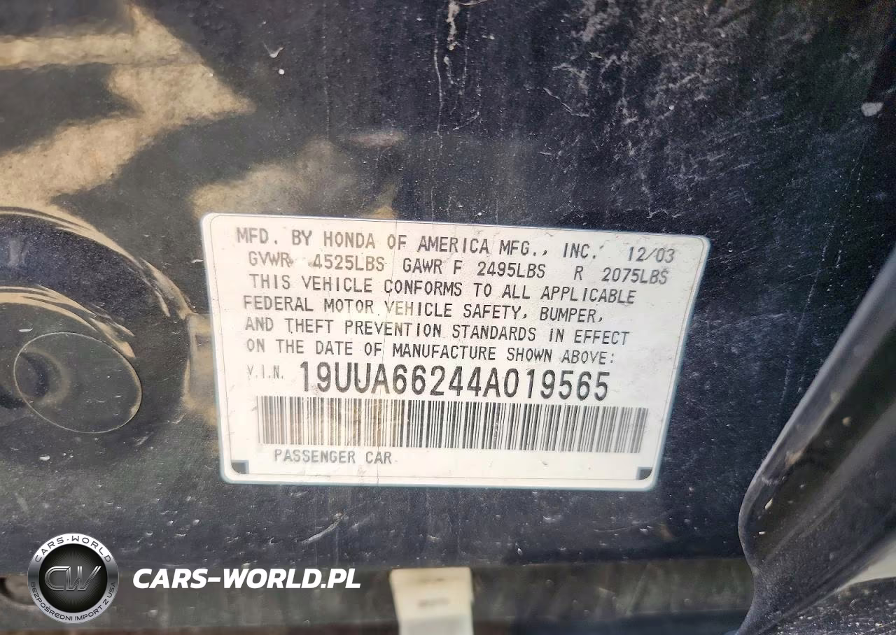 2004 Acura Tl VIN:19UUA66244A019565 - 12