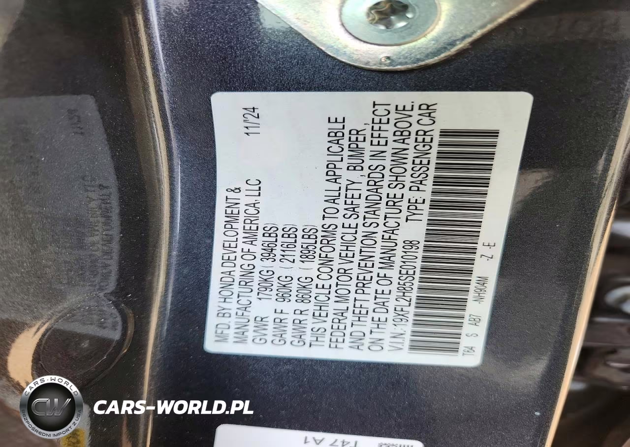 2025 Honda Civic Sport VIN:19XFL2H85SE010198 - 13
