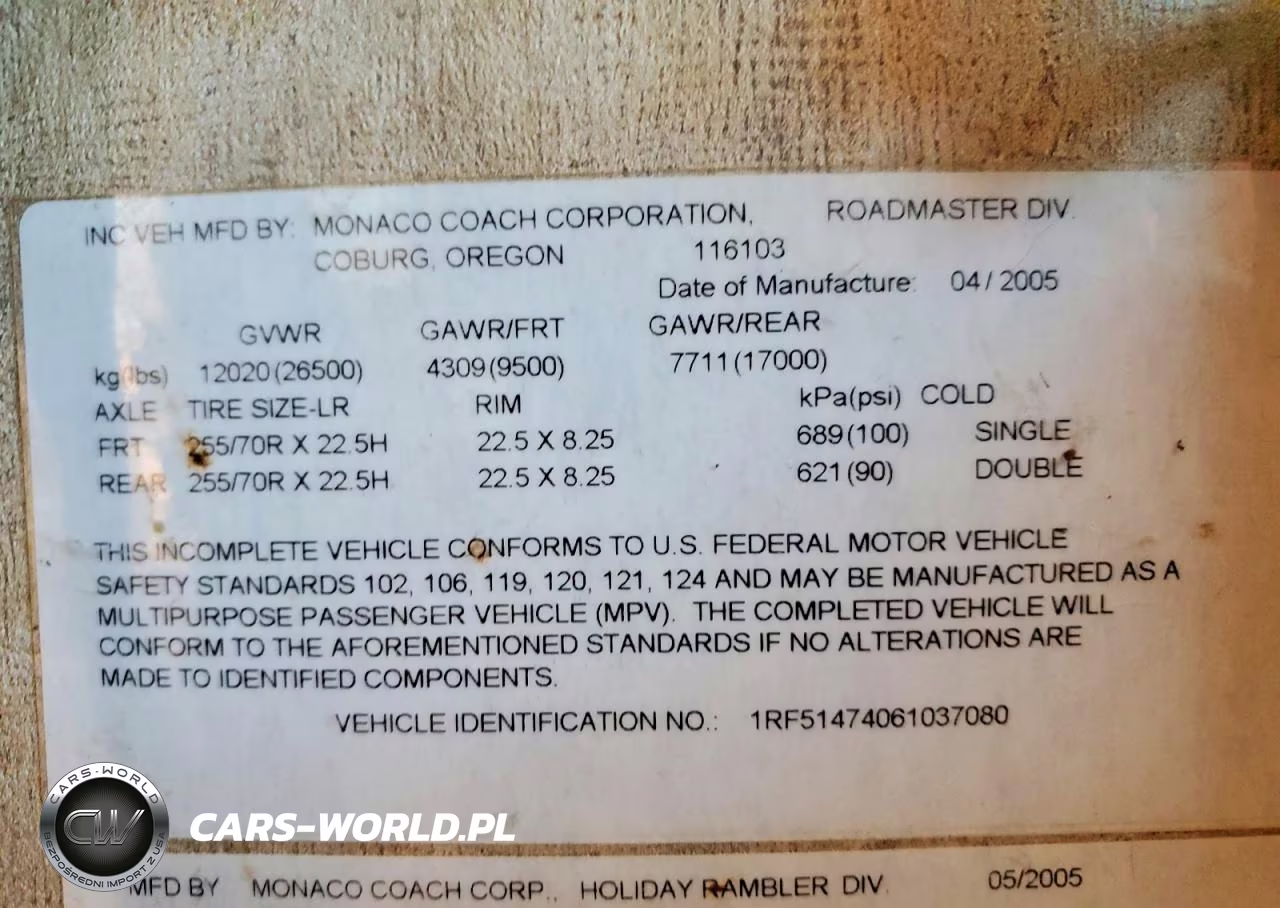 2006 Holiday Rambler Recreational Vehicle (Rv) VIN:1RF51474061037080 - 10