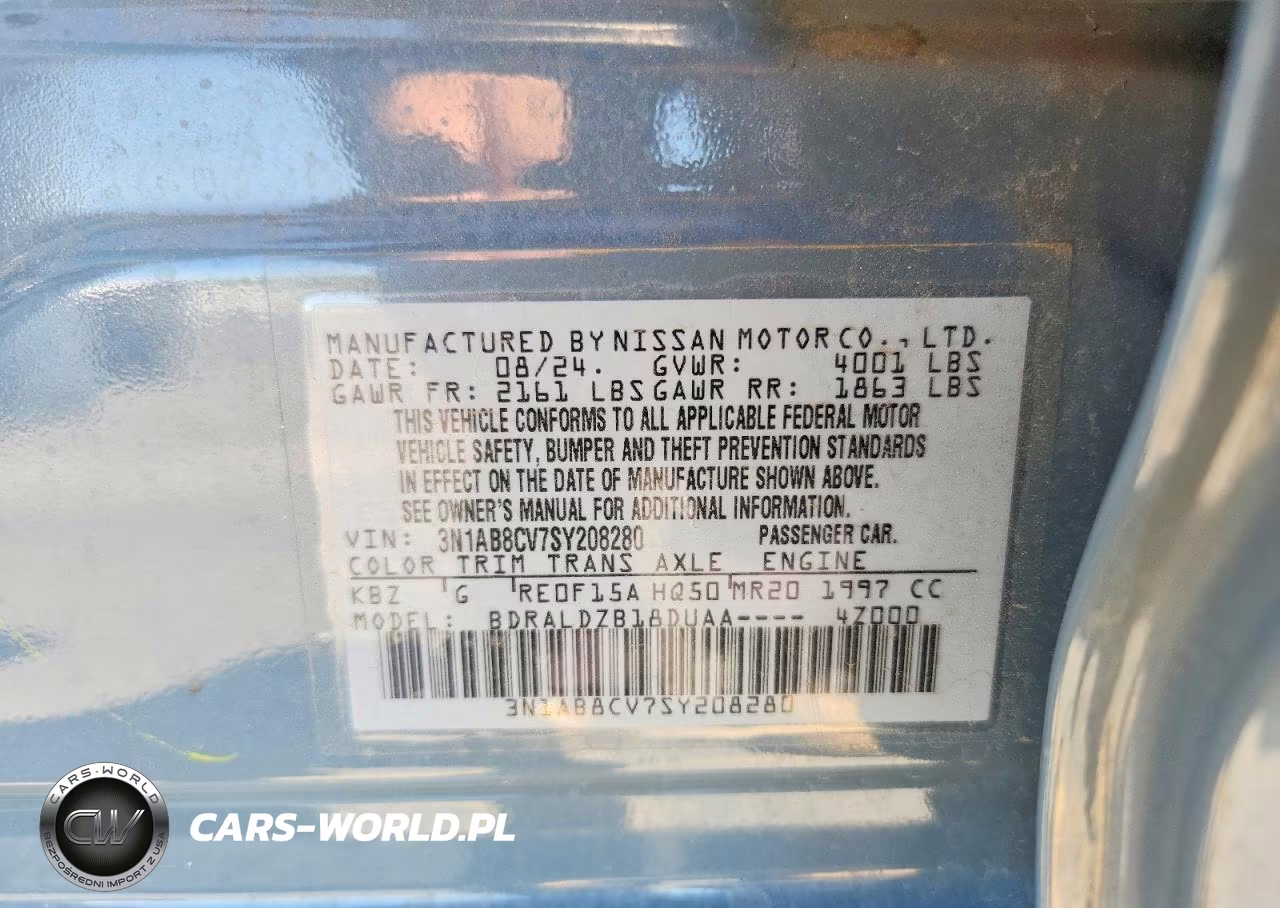 2025 Nissan Sentra Sv VIN:3N1AB8CV7SY208280 - 13