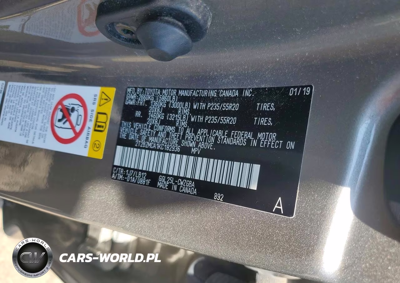 2019 Lexus Rx 350 Base VIN:2T2BZMCA1KC182936 - 13