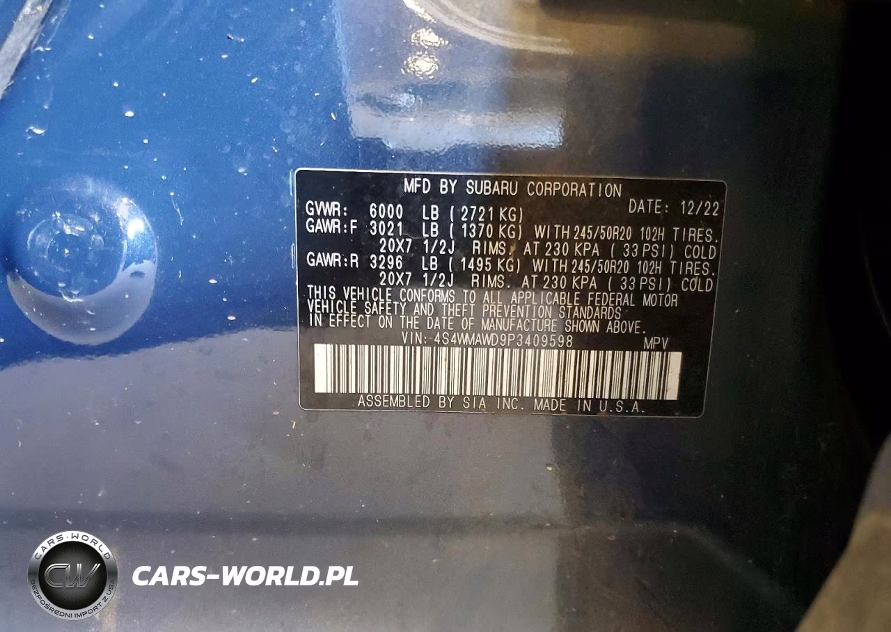2023 Subaru Ascent Touring VIN:4S4WMAWD9P3409598 - 13