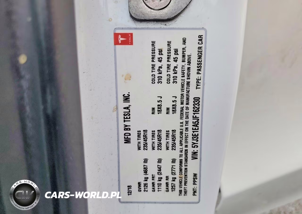 2018 Tesla Model 3 VIN:5YJ3E1EA5JF162330 - 13